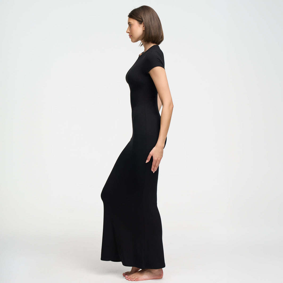 Ribbed T-Shirt Maxikleid