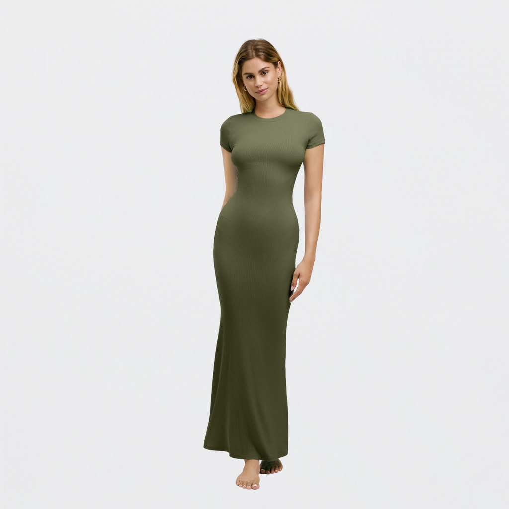 Ribbed T-Shirt Maxikleid