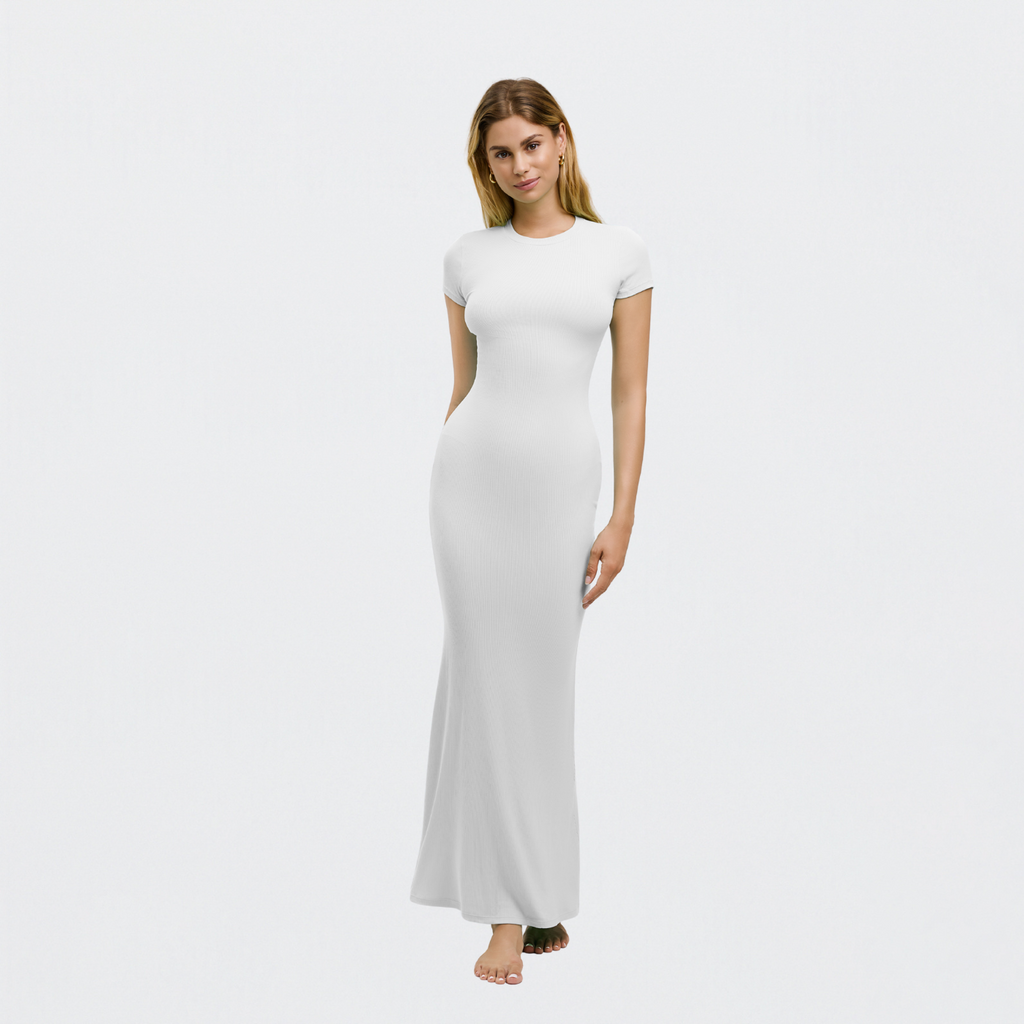 Ribbed T-Shirt Maxikleid